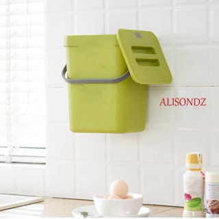 Alisondz ถังขยะ พร้อมฝาปิด พลาสติก สําหรับบ้าน ห้องครัว ติดผนัง ป้องกันกลิ่น ทิ้ง ภาชนะ