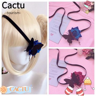 Cactu แผ่นปิดตาคอสเพลย์ รูปผีเสื้อ กอธิคโรส สไตล์โกธิค เรโทร DIY สําหรับฮาโลวีน