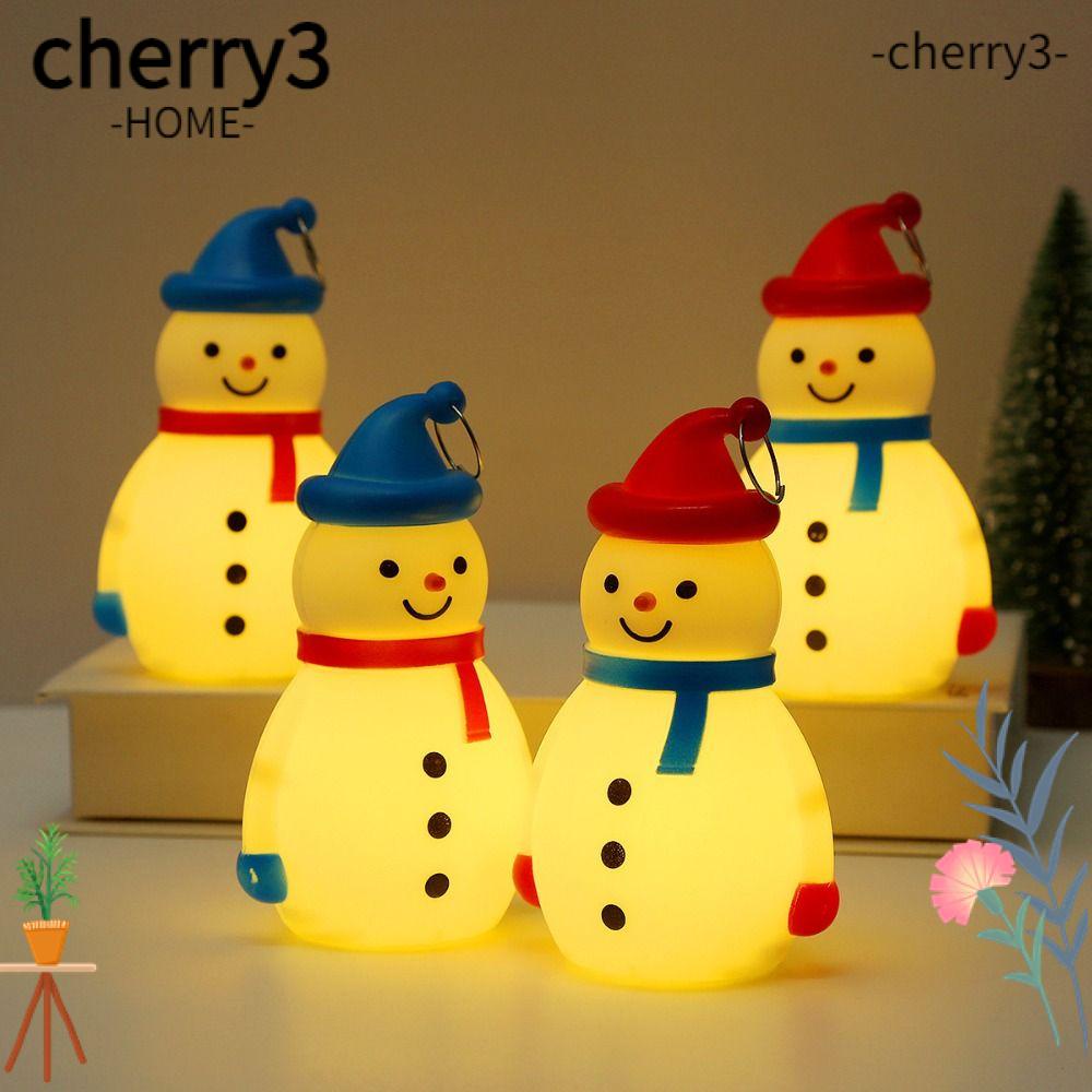 cherry3-โคมไฟกลางคืน-led-พลาสติก-ลายการ์ตูนสโนว์แมน-สีแดง-เรืองแสง-สีฟ้า-สําหรับเด็ก