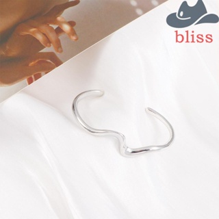 Bliss สร้อยข้อมือแฟชั่น เรียบง่าย ลายคลื่นน้ํา ปรับขนาดได้ เครื่องประดับ สําหรับเด็กผู้หญิง