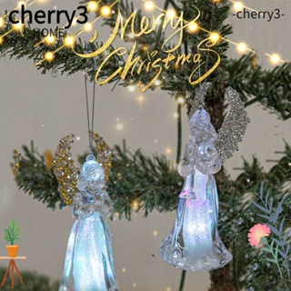 Cherry3 โคมไฟอะคริลิคใส รูปนางฟ้า สร้างสรรค์ พร้อมไฟสี สําหรับแขวนตกแต่งต้นคริสต์มาส
