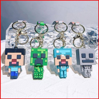 พวงกุญแจ จี้ตุ๊กตาฟิกเกอร์ PVC รูปการ์ตูนอนิเมะ Minecraft ของเล่นสําหรับเด็ก