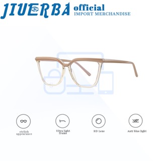 JIUERBA ใหม่ แว่นตาคอมพิวเตอร์ กรอบขนาดใหญ่ ป้องกันแสงสีฟ้า สไตล์อังกฤษ แฟชั่นสําหรับผู้ชาย และผู้หญิง