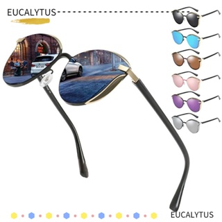 Eutus Cateye แว่นตากันแดด เลนส์โพลาไรซ์ ป้องกันรังสียูวี 400 กรอบขนาดใหญ่ สีดํา แฟชั่น สําหรับชายหาด ท่องเที่ยว สตรีทแวร์