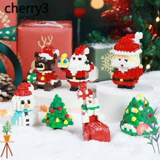 Cherry3 โมเดลฟิกเกอร์พลาสติก รูปซานตาคลอส สโนว์แมน คริสต์มาส ขนาดเล็ก สําหรับตกแต่งบ้าน