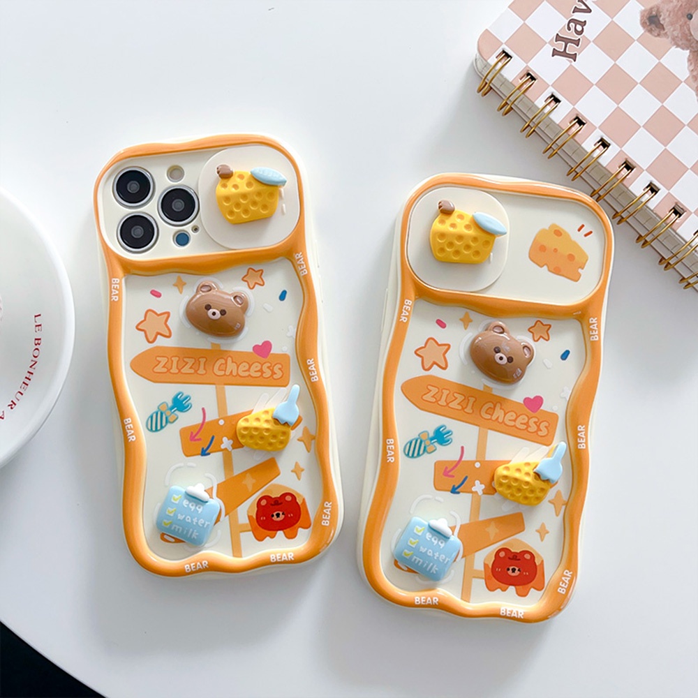 เคสโทรศัพท์มือถือ-ป้องกันฝุ่น-ลายการ์ตูนหมีน้อยน่ารัก-สําหรับ-iphone-13-14-sweet-ip-11-12-pro-max