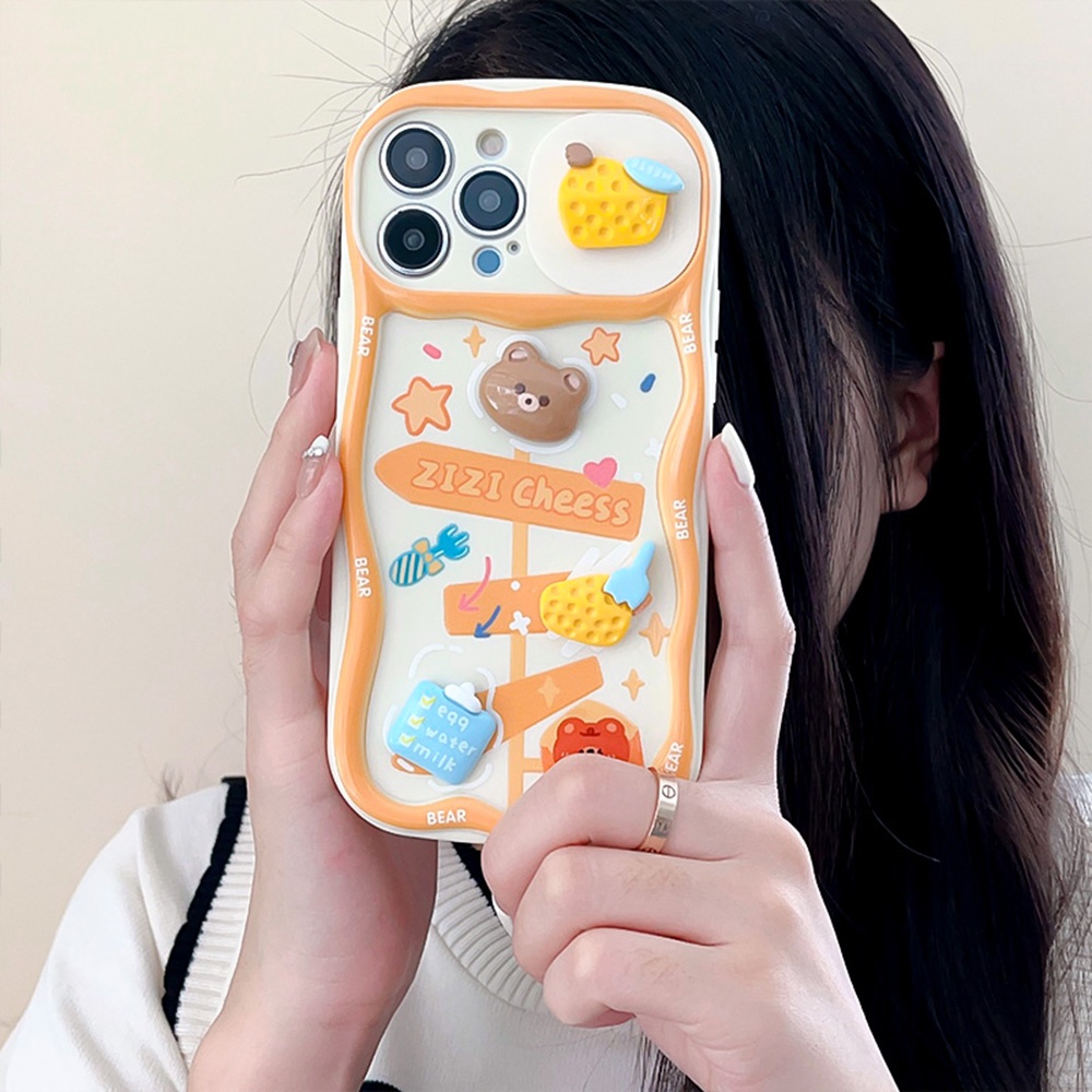 เคสโทรศัพท์มือถือ-ป้องกันฝุ่น-ลายการ์ตูนหมีน้อยน่ารัก-สําหรับ-iphone-13-14-sweet-ip-11-12-pro-max