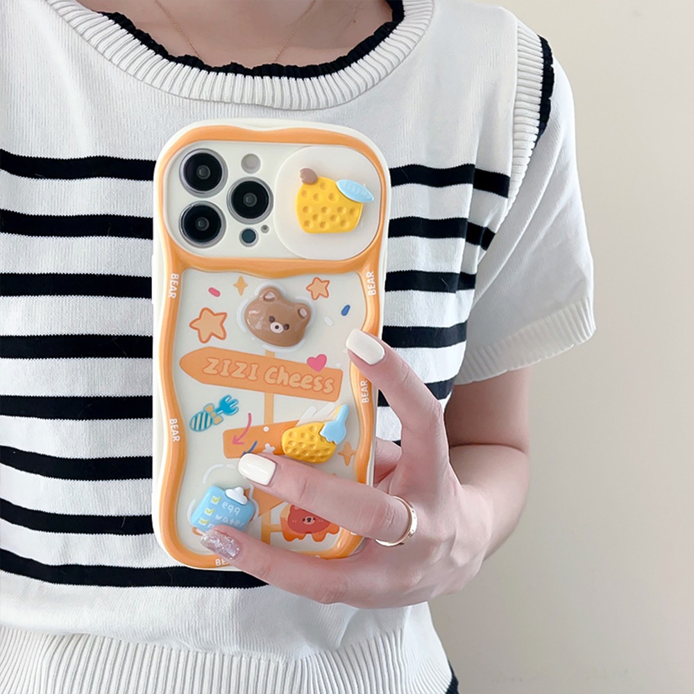 เคสโทรศัพท์มือถือ-ป้องกันฝุ่น-ลายการ์ตูนหมีน้อยน่ารัก-สําหรับ-iphone-13-14-sweet-ip-11-12-pro-max