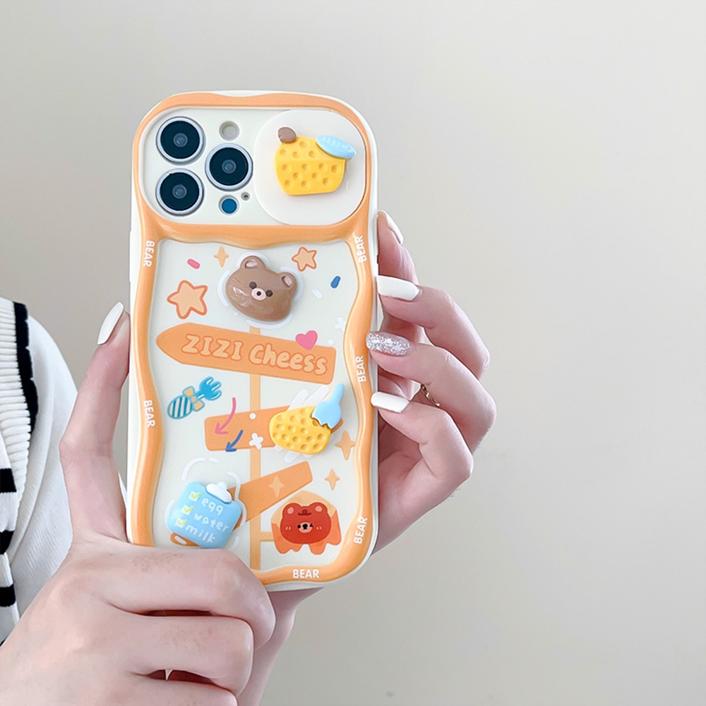 เคสโทรศัพท์มือถือ-ป้องกันฝุ่น-ลายการ์ตูนหมีน้อยน่ารัก-สําหรับ-iphone-13-14-sweet-ip-11-12-pro-max