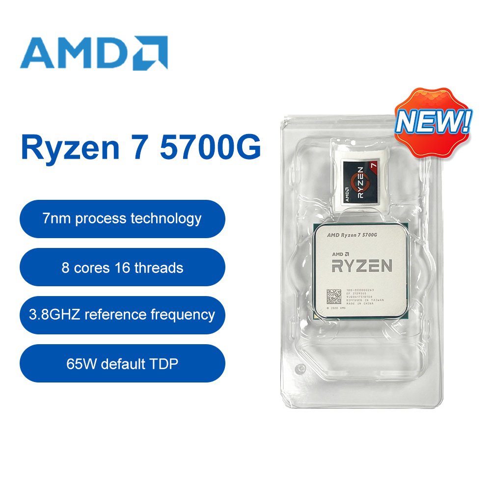 โปรเซสเซอร์ CPU AMD R7 5700G Ryzen 7 5700G 3.8GHz Eight-Core 16-Thread ...