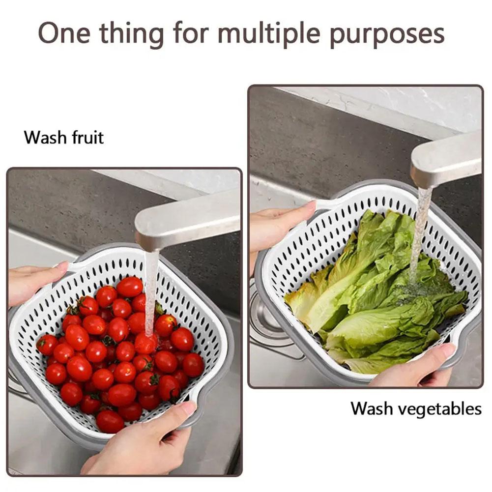 ตะกร้าล้างผัก-ผลไม้-อเนกประสงค์-แบบสองชั้น-ระบายน้ํา