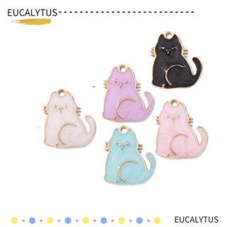Eutus จี้สร้อยคอ รูปแมวน่ารัก ผสมสี สําหรับทําเครื่องประดับ DIY