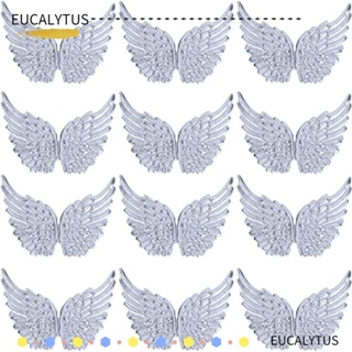 Eutus แผ่นผ้าโพลีเอสเตอร์ ปักลายปีกนางฟ้า สร้างสรรค์ ขนาด 12.5*7 ซม. สําหรับตกแต่งเสื้อผ้า 24 ชิ้น