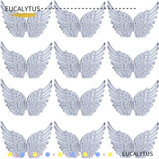 Eutus แผ่นผ้าโพลีเอสเตอร์ ปักลายปีกนางฟ้า สร้างสรรค์ ขนาด 12.5*7 ซม. สําหรับตกแต่งเสื้อผ้า 24 ชิ้น