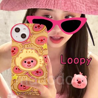 Casing For iPhone 15 14 13 12 11 Pro Xs max Mini 7 8 6 6S Plus X XR 14ProMax 13promax 12promax 11promax 6+ 6S+ 7+ 8+ Cute Cartoon Beaver Loopy Wave Edge Fine Hole Protector Soft phone Case 1BW 92