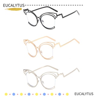 Eutus แว่นตากันแดด กรอบโลหะ ป้องกันแสงสีฟ้า ทรงไม่สมมาตร แฟชั่นสําหรับผู้หญิง และผู้ชาย