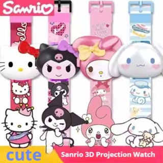 Sanrio โมเดลนาฬิกาดิจิทัล ฉายภาพการ์ตูน Hello Kitty Cinnamoroll Kuromi Melody 3D ของขวัญ สําหรับเด็กนักเรียน