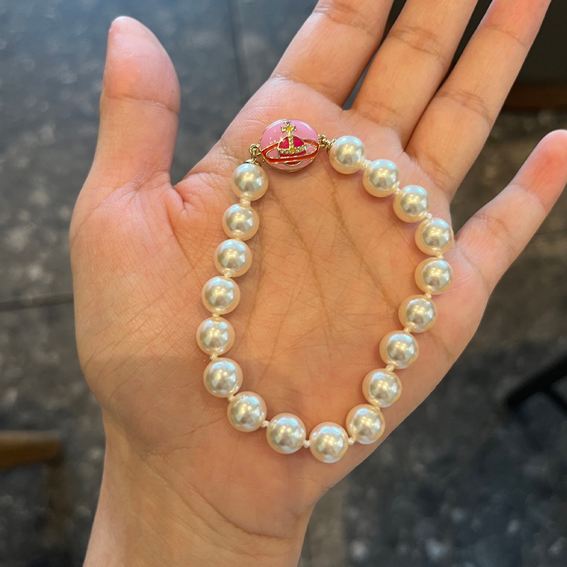 westwood-สร้อยข้อมือแม่เหล็ก-ประดับไข่มุก-สีชมพู-19-ซม