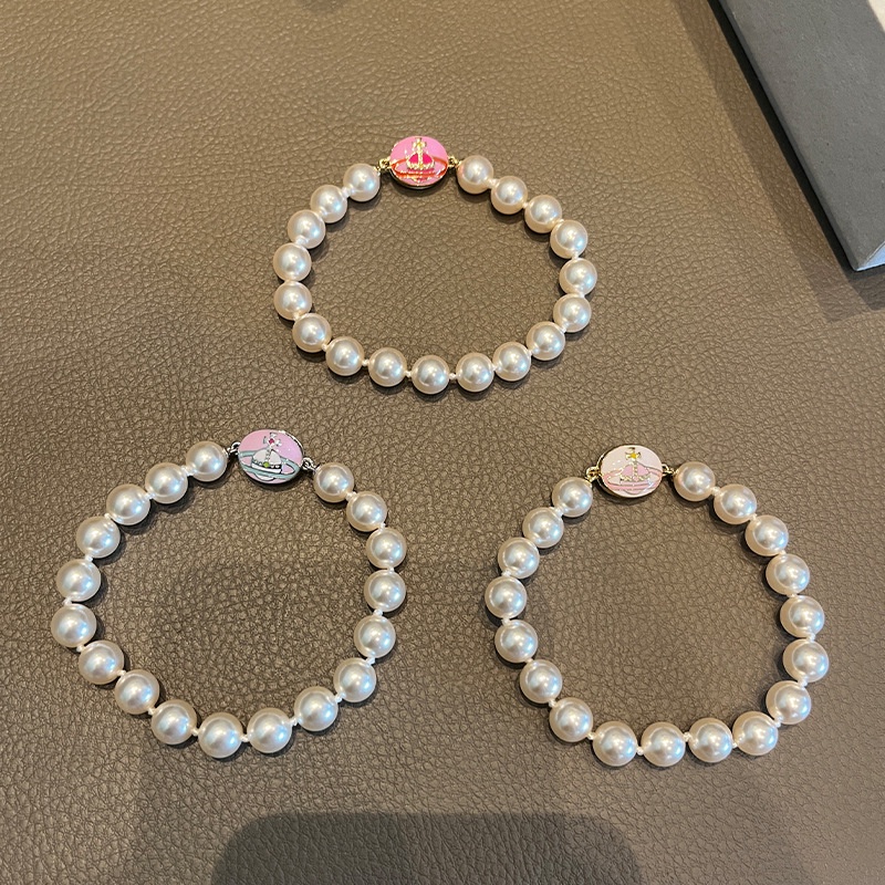 westwood-สร้อยข้อมือแม่เหล็ก-ประดับไข่มุก-สีชมพู-19-ซม