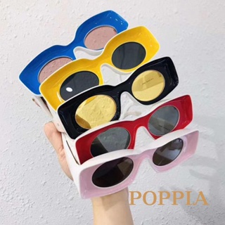 Poppia- แว่นตากันแดด กรอบพลาสติก แบบหนา สําหรับผู้ชาย และผู้หญิง