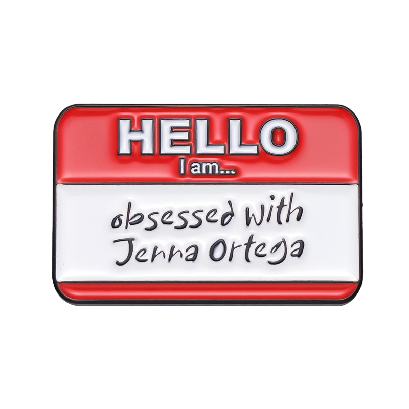 เข็มกลัดโลหะ ลายข้อความ Hello I'm Text 50 แบบ อุปกรณ์เสริม สําหรับติดตก ...