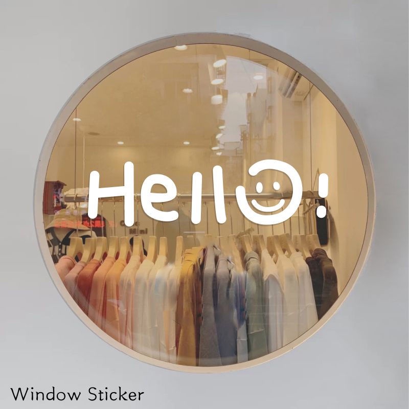 สติกเกอร์กระจกเซลฟี่-ลาย-hello-coffee-shop-น่ารัก-กันชน-สําหรับติดตกแต่งผนัง-หน้าต่าง-ประตู-ห้างสรรพสินค้า