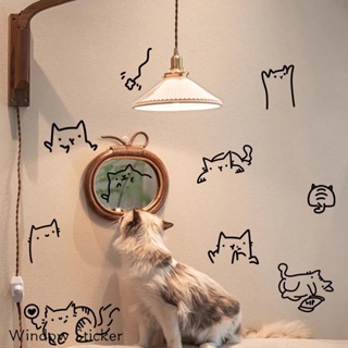 สติกเกอร์ ลายแมวน่ารัก กันชน สําหรับติดตกแต่งผนัง กระจก ประตู ร้านสัตว์เลี้ยง แมว คาเฟ่ โซฟา พื้นหลัง