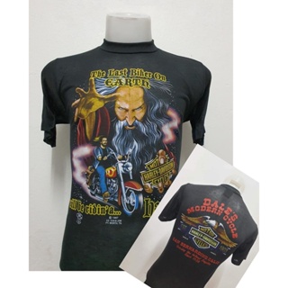 [S-5XL]ราคาต่ำสุด!!ผ้าบาง Harley เสื้อยืดวินเทจ ผ้ามุ้ง50/50 เสื้อฮาเลย์ป้าย 3D EMBLEM S-4XL