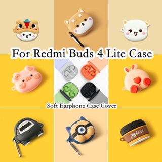 【ส่วนลด】เคสหูฟัง แบบนิ่ม ลายการ์ตูนฉลาม สําหรับ Redmi Buds 4 Lite Redmi Buds 4 Lite