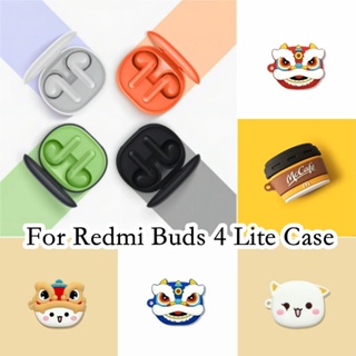 【คุณภาพสูง】เคสหูฟัง แบบนิ่ม ลายการ์ตูนฉลาม สําหรับ Redmi Buds 4 Lite Redmi Buds 4 Lite