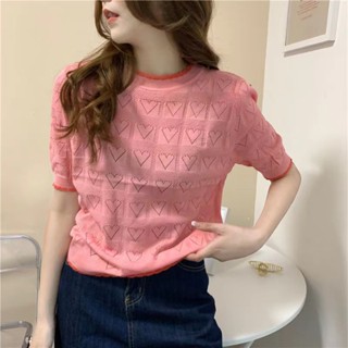 [5 สี] เสื้อยืดลําลอง คอกลม แขนสั้น สีพื้น สีชมพู เรียบง่าย เหมาะกับฤดูร้อน สําหรับผู้หญิง ฟรีไซซ์