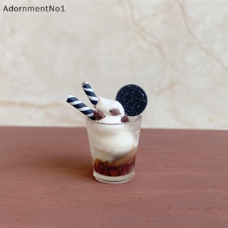 Adornmentno1 ถ้วยไอศกรีมช็อคโกแลต บิสกิต ไอศกรีม ขนาดเล็ก 1:12 1:6 สําหรับตกแต่งบ้านตุ๊กตา