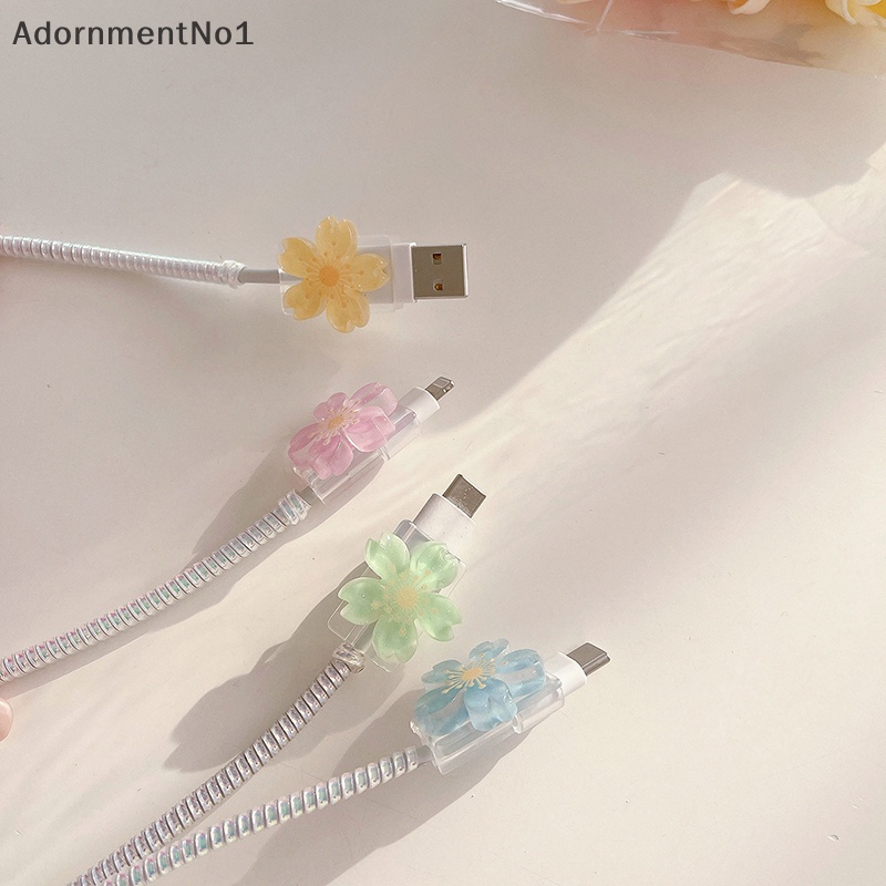 adornmentno1-ตัวถนอมสายชาร์จ-ลายดอกไม้น่ารัก-สําหรับ-iphone-13-type-c-android