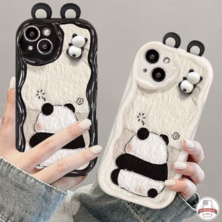 เคสโทรศัพท์มือถือ ขอบโค้ง ลายการ์ตูนแพนด้าน่ารัก 3D สําหรับ Redmi 12C 9 9A 10 12 10A 9T 10C A1 A2 9C NFC Poco M3 Note 8 10 9 11 12 Pro Max 10s 11s Mi 12 11 Lite เคสตุ๊กตาแพนด้า 3D
