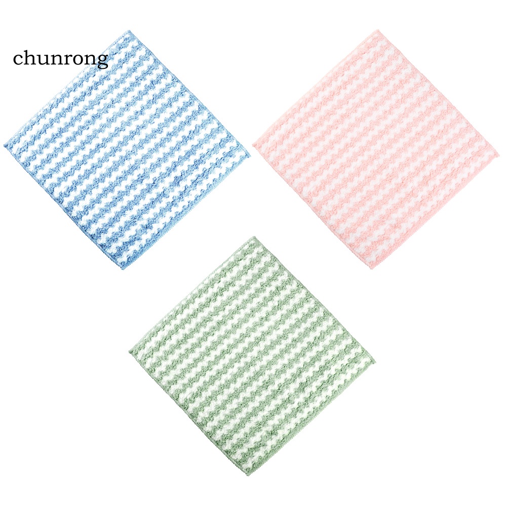 chunrong-ผ้าปัดฝุ่น-ทรงสี่เหลี่ยม-ลายทาง-สําหรับทําความสะอาดกระทะ