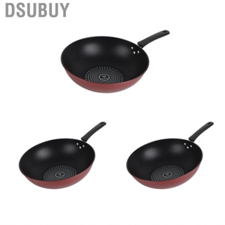 Dsubuy Frying Pan Flat Bottom Cooking Wok Cast Iron Kitchen Ware with Handle for Soup Stew