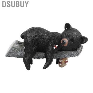 Dsubuy Black Bear Figurine Resin Exquisite  Art Statue for Garden Yard Decoration