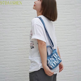 Daishen1 กระเป๋าผ้ายีน ผ้าแคนวาส ขนาดเล็ก แบบพกพา สําหรับผู้หญิง และนักเรียน