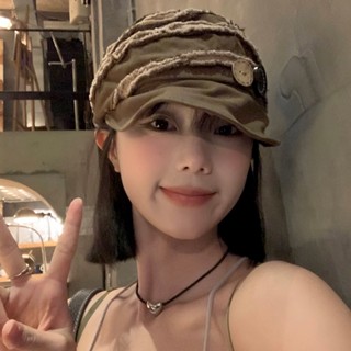 หมวกแก๊ป ติดกระดุม ขนาดใหญ่ สไตล์ญี่ปุ่นย้อนยุค แฟชั่นฤดูใบไม้ร่วง ฤดูหนาว สําหรับผู้หญิง y2k