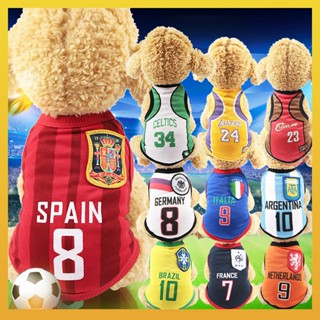 [Daliya] เสื้อผ้าสัตว์เลี้ยง ผ้าตาข่าย ลาย World Cup Jersey แฟชั่นฤดูร้อน สําหรับสุนัข แมว