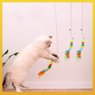 [Daliya] ของเล่นกระดิ่งขนนก แบบยืดหยุ่น สําหรับสัตว์เลี้ยง แมว