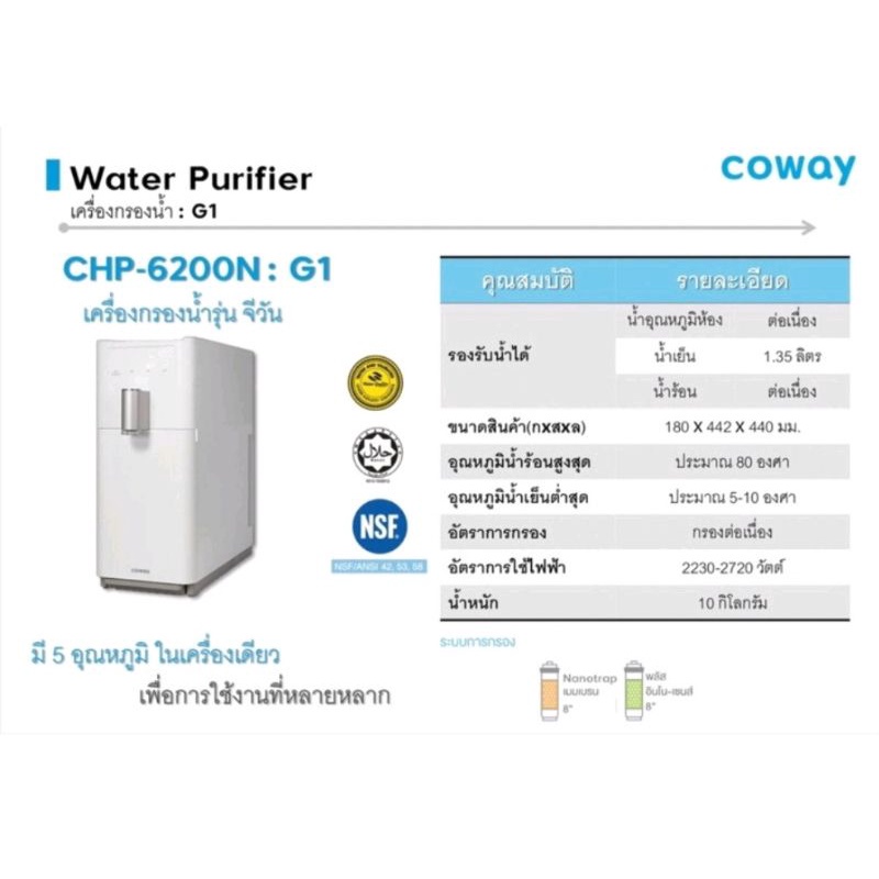 coway-ใช้ฟรี3เดือน-เครื่องกรองน้ำ-coway-รุ่น-g-1-chp-6200n-จ่ายรายเดือน-890-990บาท