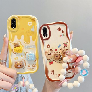 เคส samsung a10 เคสซัมซุง a10 เคสโทรศัพท์มือถือ ลายตุ๊กตา 3D สีครีม สําหรับ samsung a10