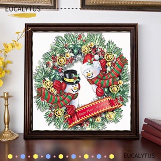 Eutus ชุดงานจิตรกรรมเม็ดบีด ทรงเพชร คริสตัล รูปคริสต์มาส สโนว์แมน ซานตาคลอส สําหรับแขวนตกแต่งบ้าน DIY