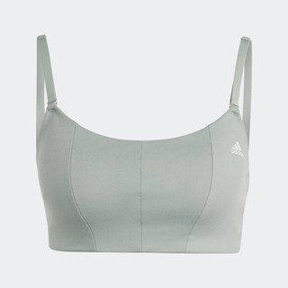 adidas เทรนนิง บราซัพพอร์ตระดับต่ำ Yoga Studio ผู้หญิง สีเขียว HR9679