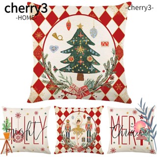 Cherry3 ปลอกหมอนอิง ลายเกล็ดหิมะ โมโนแกรม 45x45 ซม. สําหรับตกแต่งบ้าน คริสต์มาส ในบ้าน นอกบ้าน