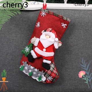 Cherry3 จี้ถุงเท้าคริสต์มาส เครื่องประดับ สําหรับเด็ก