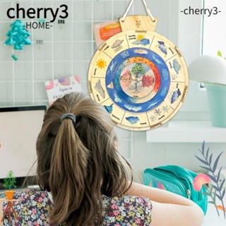 Cherry3 จี้ปฏิทินไม้ หมุนได้ งานฝีมือ สําหรับตกแต่งบ้าน