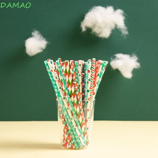 Damao หลอดดูดกระดาษ ใช้แล้วทิ้ง หลากสี สําหรับปาร์ตี้คริสต์มาส 25 ชิ้น