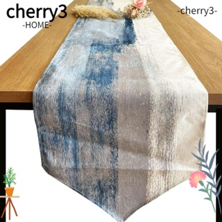 Cherry3 ผ้าปูโต๊ะกาแฟ ผ้าฝ้าย และผ้าลินิน ขนาดเล็ก 13 นิ้ว × 72 นิ้ว ทําความสะอาดง่าย ทนทาน สีฟ้า และสีขาว 2 ชิ้น